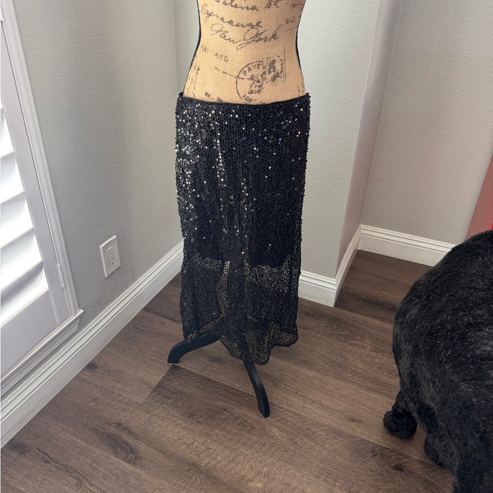 Black Sequin jcrew collection skirt - Picture 5 of 5